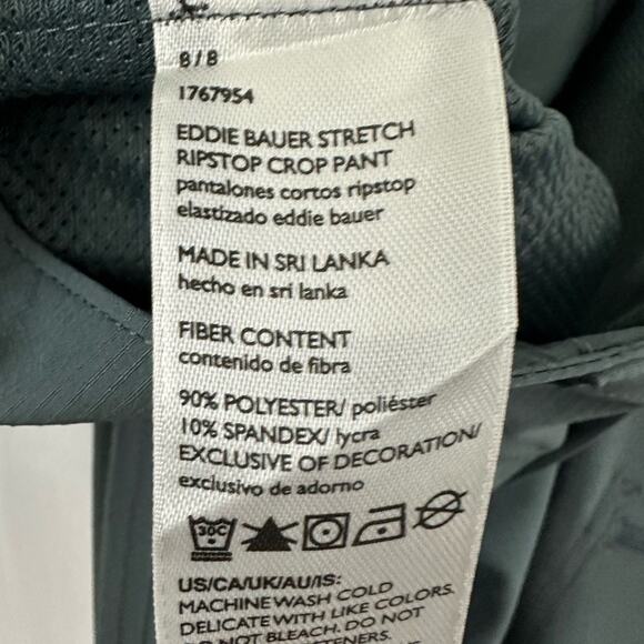 Eddie Bauer Gray Stretch Ripstop Crop Pant Womens Size 8 - Picture 4 of 6
